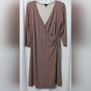 TALBOTS Brown Geometric  Dress Size M